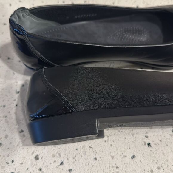 SAS Comfort Slip On Black Leather Shoes Toe Bow Flats Made in USA SZ 8.5 NARROW - Picture 12 of 12